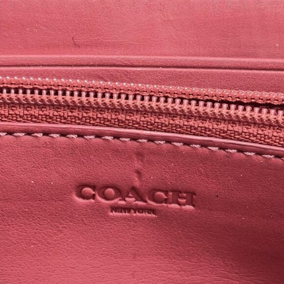Auth COACH Signature 91571 Khaki Pink PVC - Long Wallet - Picture 10 of 10